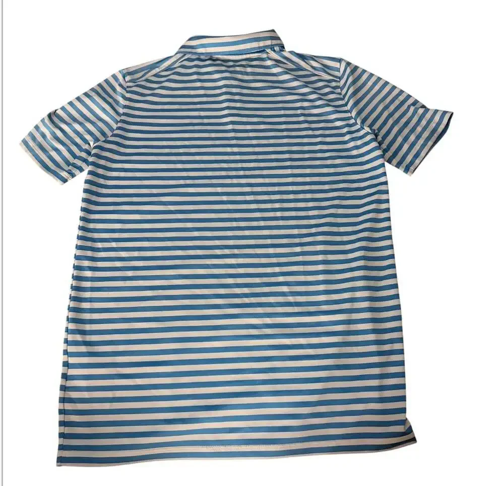 Youth XL Nike Dri-FIT Victory Striped Golf Polo Shirt Blue and White Stripe